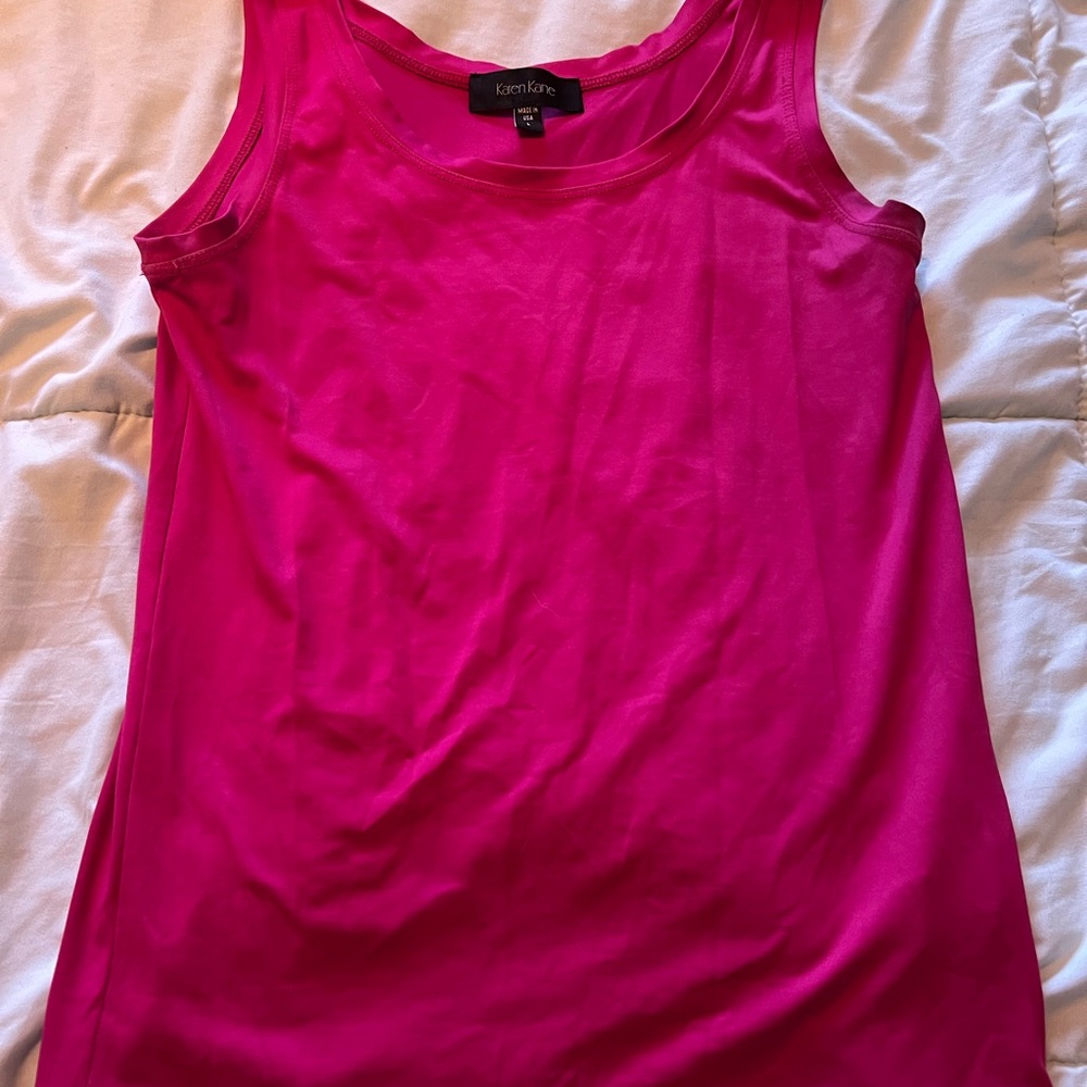 Karen Kane Pink Tank Top with Classic Round Neckline